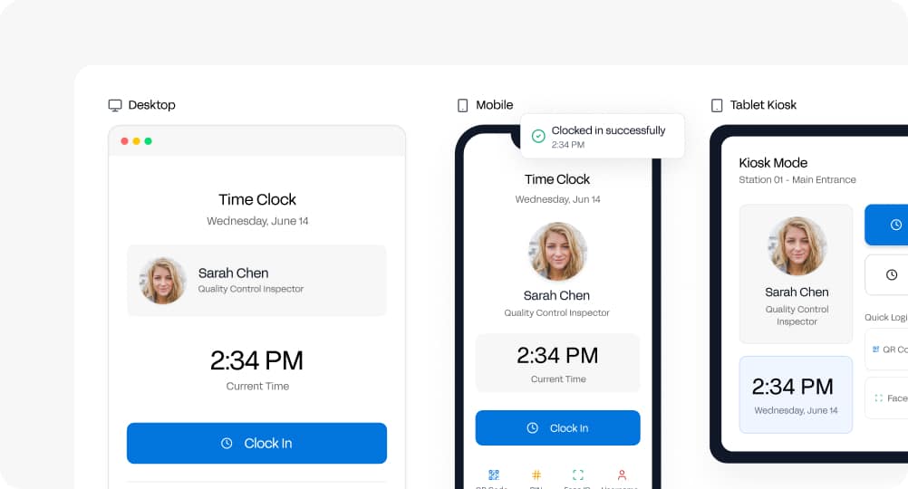 Simple clock-ins