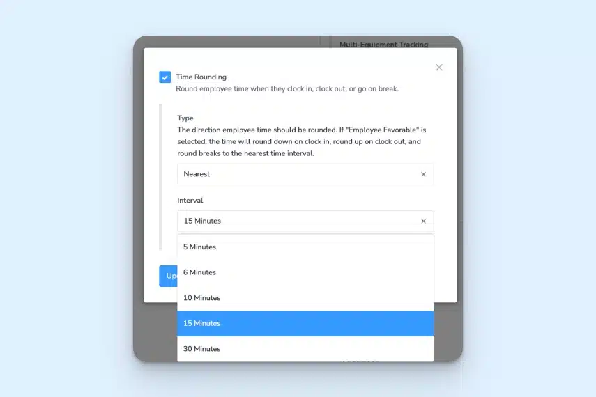 Time rounding options