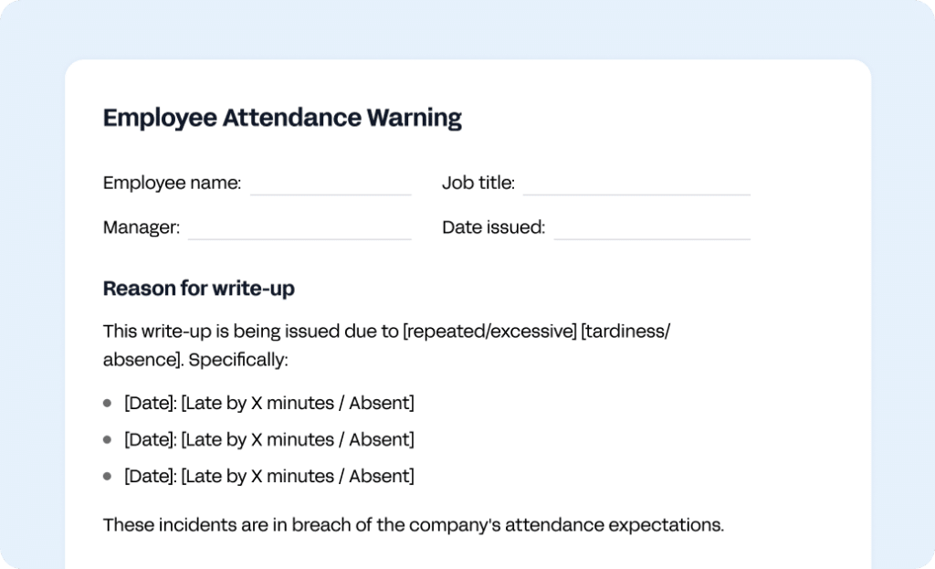 Attendance Write-Up Template
