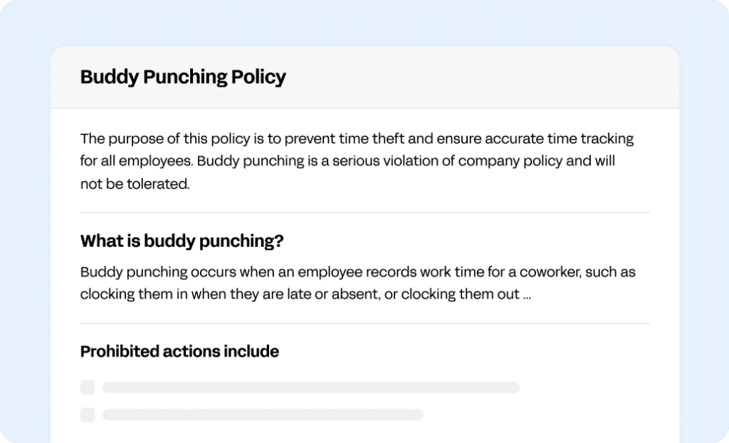 Buddy Punching Policy