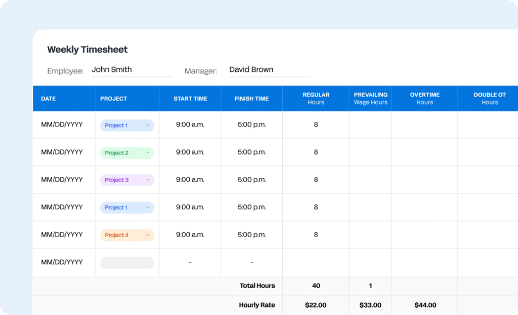 Construction Timesheets
