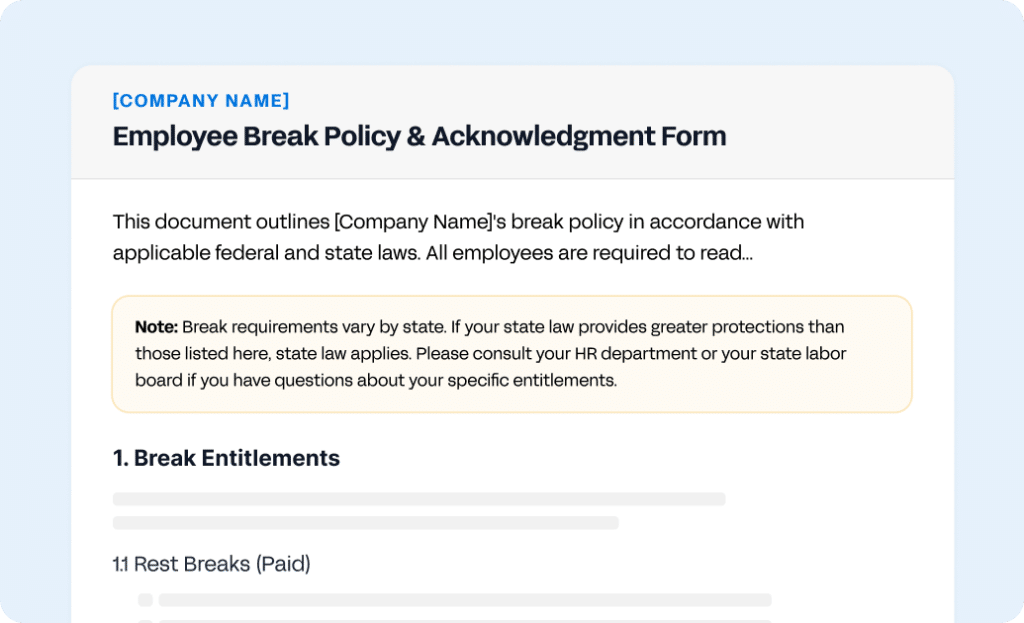 Employee Break Policy