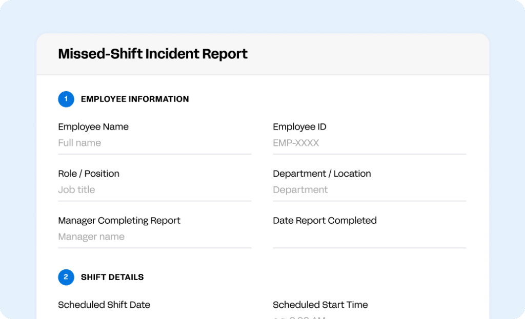 No-Call, No-Show Incident Report