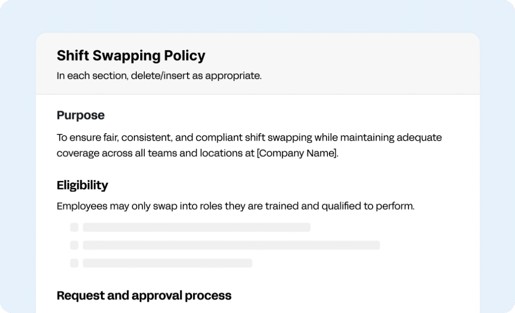 Shift Swapping Policy