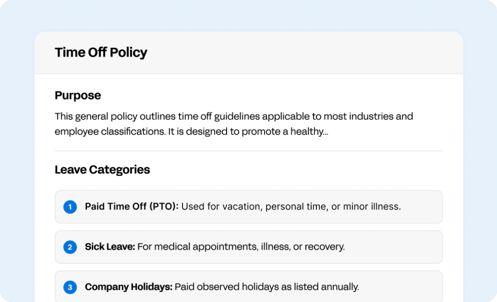 Time Off Policy