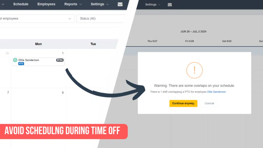 Time off overlap warning