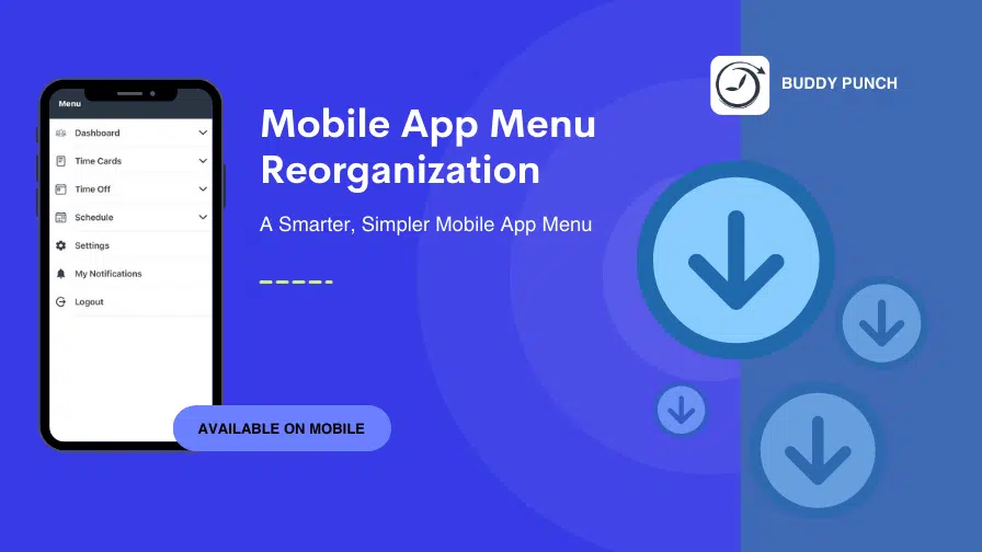 Redesigned mobile app menu